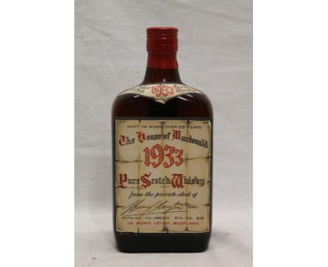 THE HOUSE OF MACDONALD 1933 26 year old pure Scotch whisky from the private stock of Henry Clayton, no abv or vol stated.