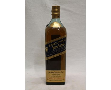 JOHNNIE WALKER Blue Label blended Scotch whisky, bottle number O38085JW, 43% abv, 75cl.&nbsp; 