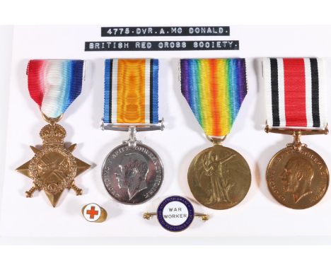Medals of Special Constable and 4775 Driver (Chauffeur) Alfred McDonald of the British Red Cross Society, comprising WWI war 