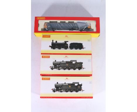 Four Hornby DCC Ready OO gauge model railways locomotives including R2510 Class 121 driving motor brake W55021, R3124 2-8-0T 