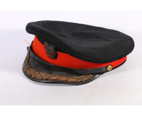 British Army uniform, a Staff officer's dress peaked cap, with bullion wire to the visor for the rank of Brigadier or Colonel