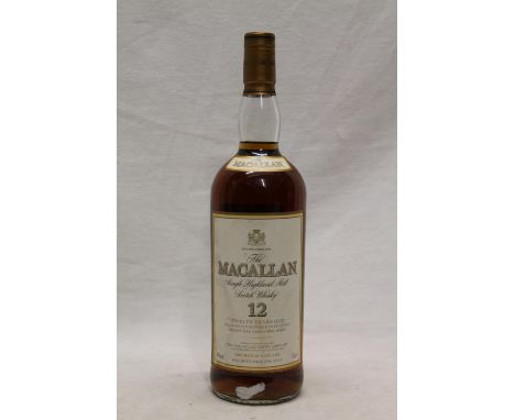MACALLAN 12 year old Highland single malt Scotch whisky, old style label, 43% abv, 1litre.&nbsp; 