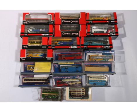 20&nbsp;Corgi The Original Omnibus Company and Bus Operators In Britain 1/76 scale diecast bus vehicle models including: OM43