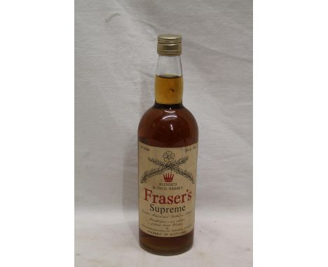 FRASER'S Supreme blended Scotch whisky, blended from a rare selectin of finest Scotch whiskies by Strathnairn Blenders Ltd of