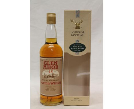 GLEN MHOR 15 year old Highland single malt Scotch whisky, bottled by Gordon and Macphail of Elgin, 40% abv, 70cl, boxed.&nbsp