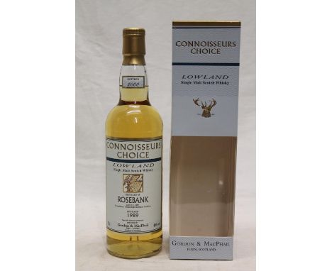 ROSEBANK 1989 10 or 11 year old Lowland&nbsp;single malt Scotch whisky, distilled 1989, bottled 2000 as part of Gordon and Ma