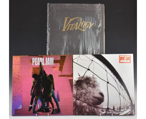 Pearl Jam - 3 albums including Ten (4688841), VS (4745491) and Vitality (4778611). Records, cover, inners and insert all appe