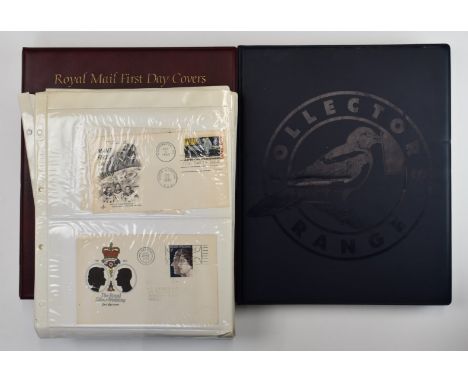 A collection of GB first day covers in two folders and on album pages.