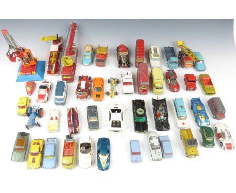 Forty-four Corgi Toys diecast model vehicles including James Bond Lotus, Batmobile, The Green Hornet, James Bond Toyota 2000 