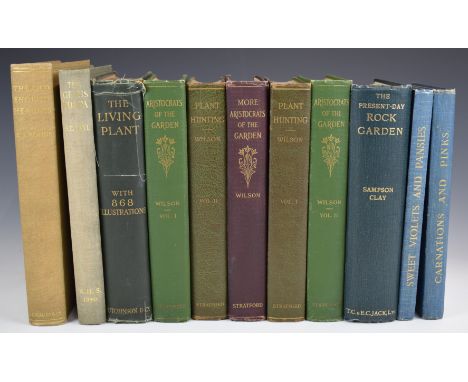 [Signed] Plant Hunting by Ernest H. Wilson with 128 illustrations 1927 in 2 volumes (Special Autographed Edition) in gilt let