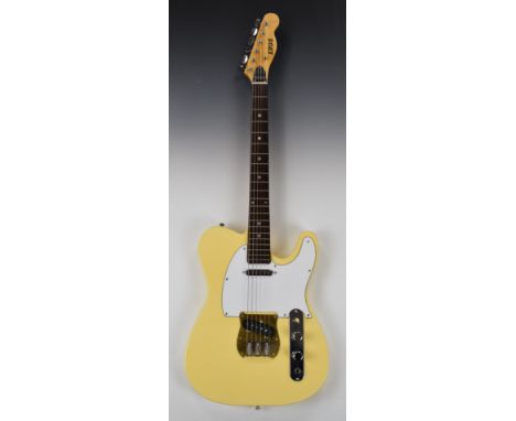 Eros Telecaster style electric guitar in ivory lacquered finish, in original hard case&nbsp;