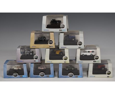 Ten Oxford Automobile Company, Commercials, Military and similar N gauge 1:148 and 1:76 scale diecast model vehicles, all in 