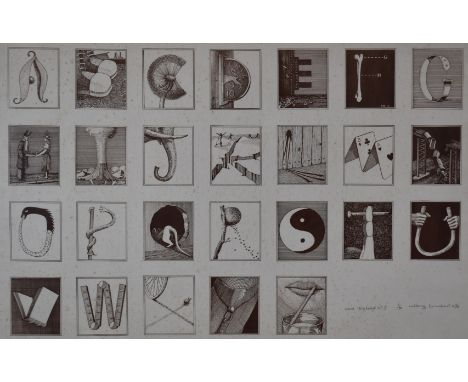 Anthony Earnshaw&nbsp;signed limited edition (1/30) print&nbsp; 'Secret Alphabet no. 5', signed and dated 1976, 55 x 82cm, in