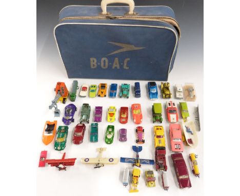 Forty-one Corgi Toys, Dinky Toys, Matchbox and similar diecast model vehicles including De Tomaso Mangusta, aeroplanes, Chevr