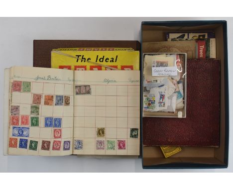 GB and world stamps loose and in envelopes, an album of first day covers c1965-71 including Churchill London Assurance, loose
