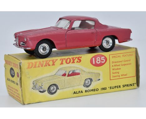 Dinky Toys diecast model Alfa Romeo 1900 'Super Sprint' with red body and grey interior, 185, in original box.&nbsp;