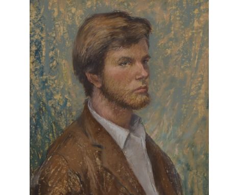 Kay Hinwood (1920-2006) impressionist pastel portrait of a man with stubble 'Robert', signed and dated 67 lower right, with l
