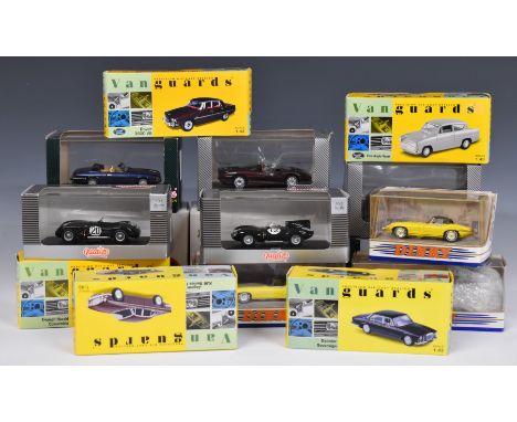 Sixteen Vanguards, Matchbox The Dinky Collection and Corgi Detail Cars diecast model vehicles, all in original boxes.&nbsp;