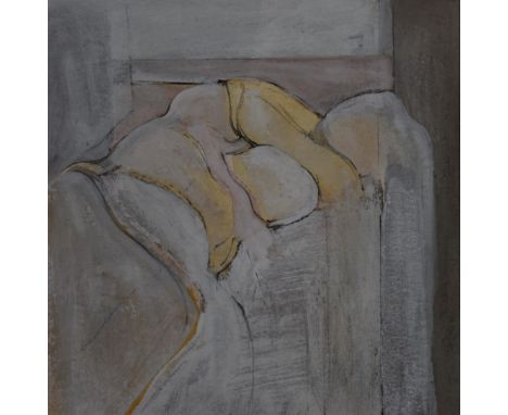Adrian Heath (British, 1920-1992) mixed media study of a nude, with certificate of authenticity, 20 x 21cm, in light wood fra
