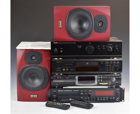 Denon disc player DCD 685 and amplifier PMA-250SE, Tascam CD RW900 MkII Professional and Marantz CD recordable/rewriter and a