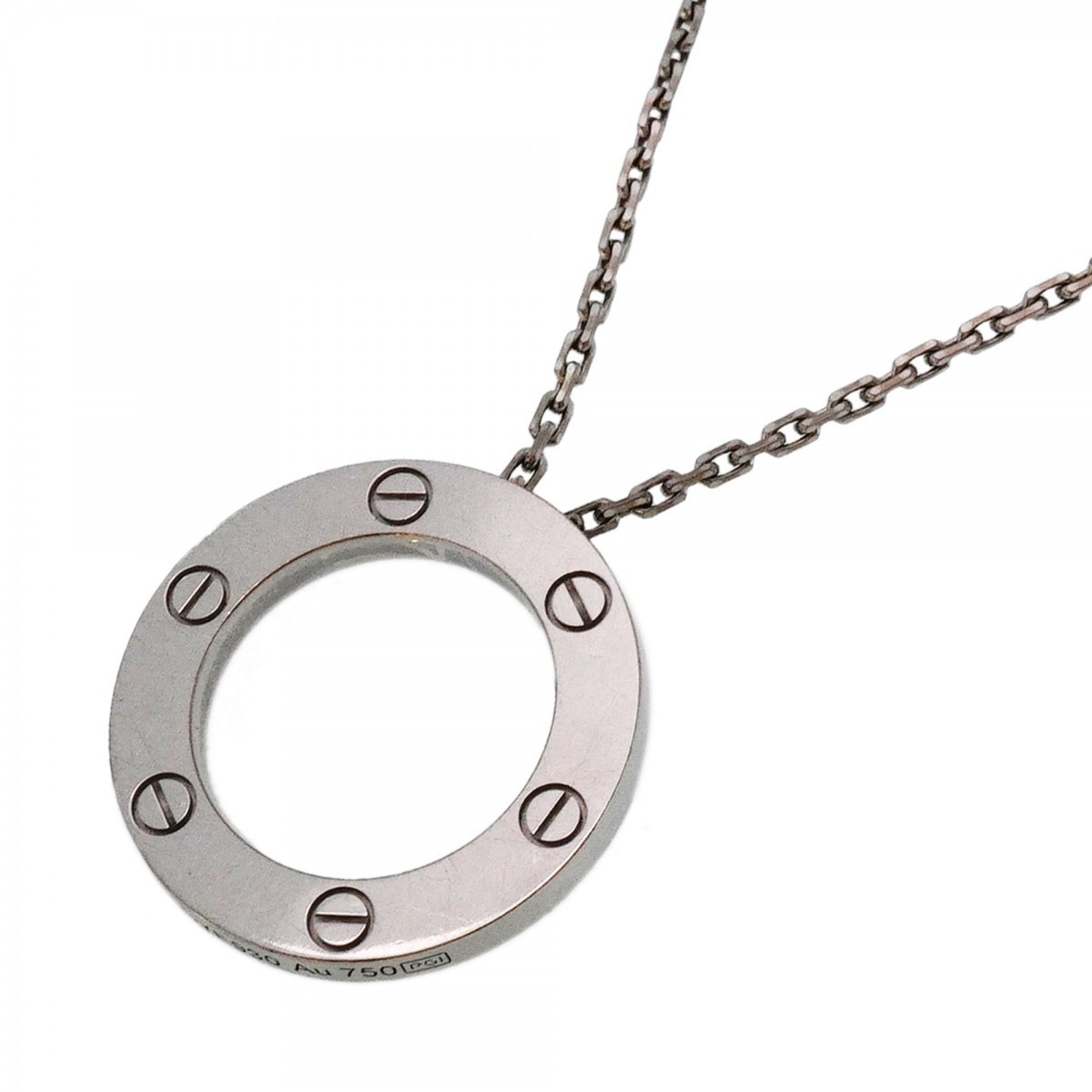 Cartier Love Circle Necklace 18K White Gold for Women