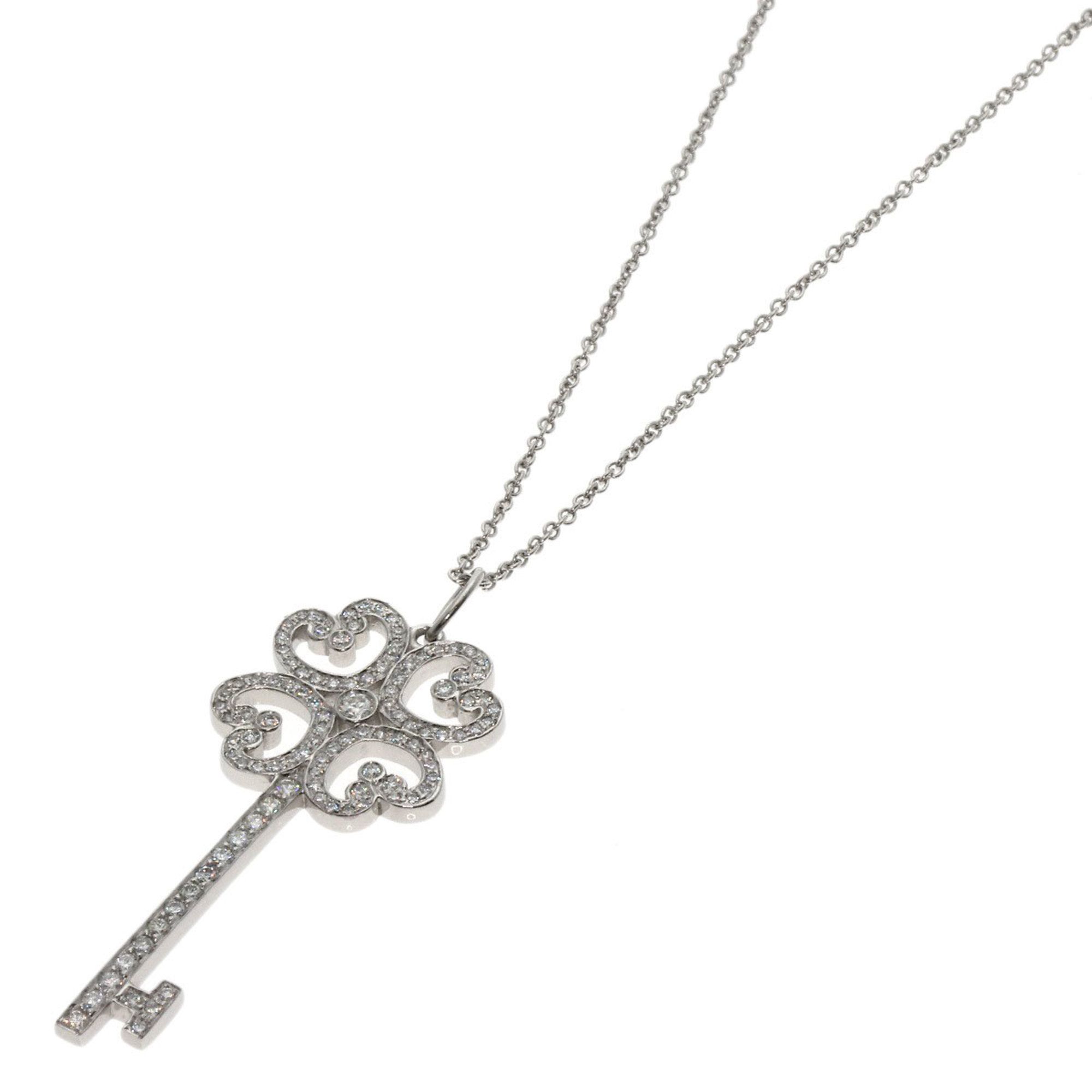 Tiffany Quatra Heart Key Diamond Necklace in Platinum PT950 for Women TIFFANY&Co.