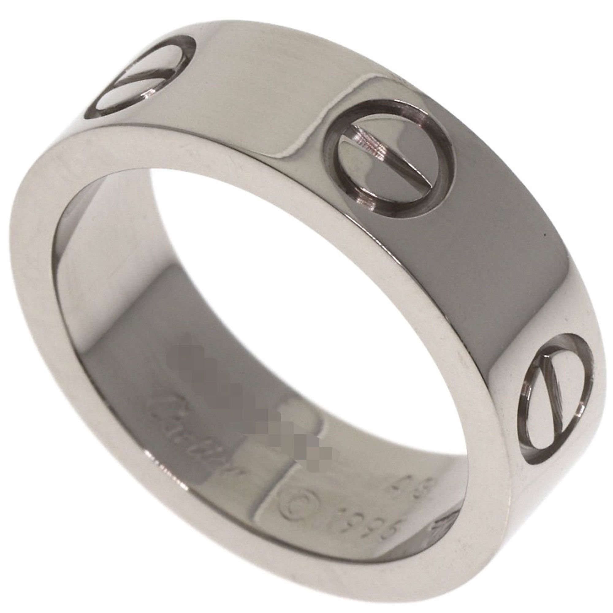 Cartier Love Ring #48 18K White Gold Women's