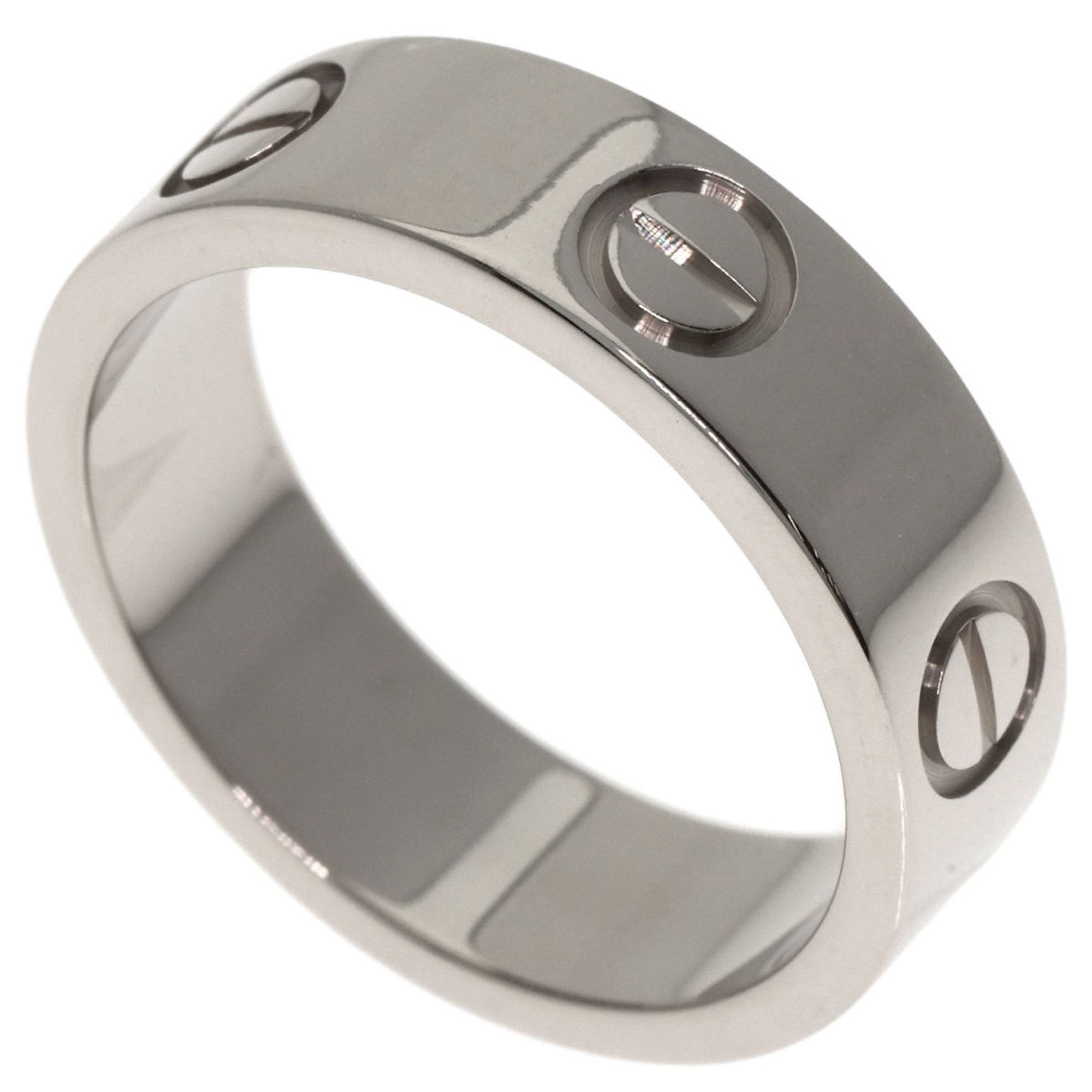 Cartier Love Ring #51 18K White Gold Women's
