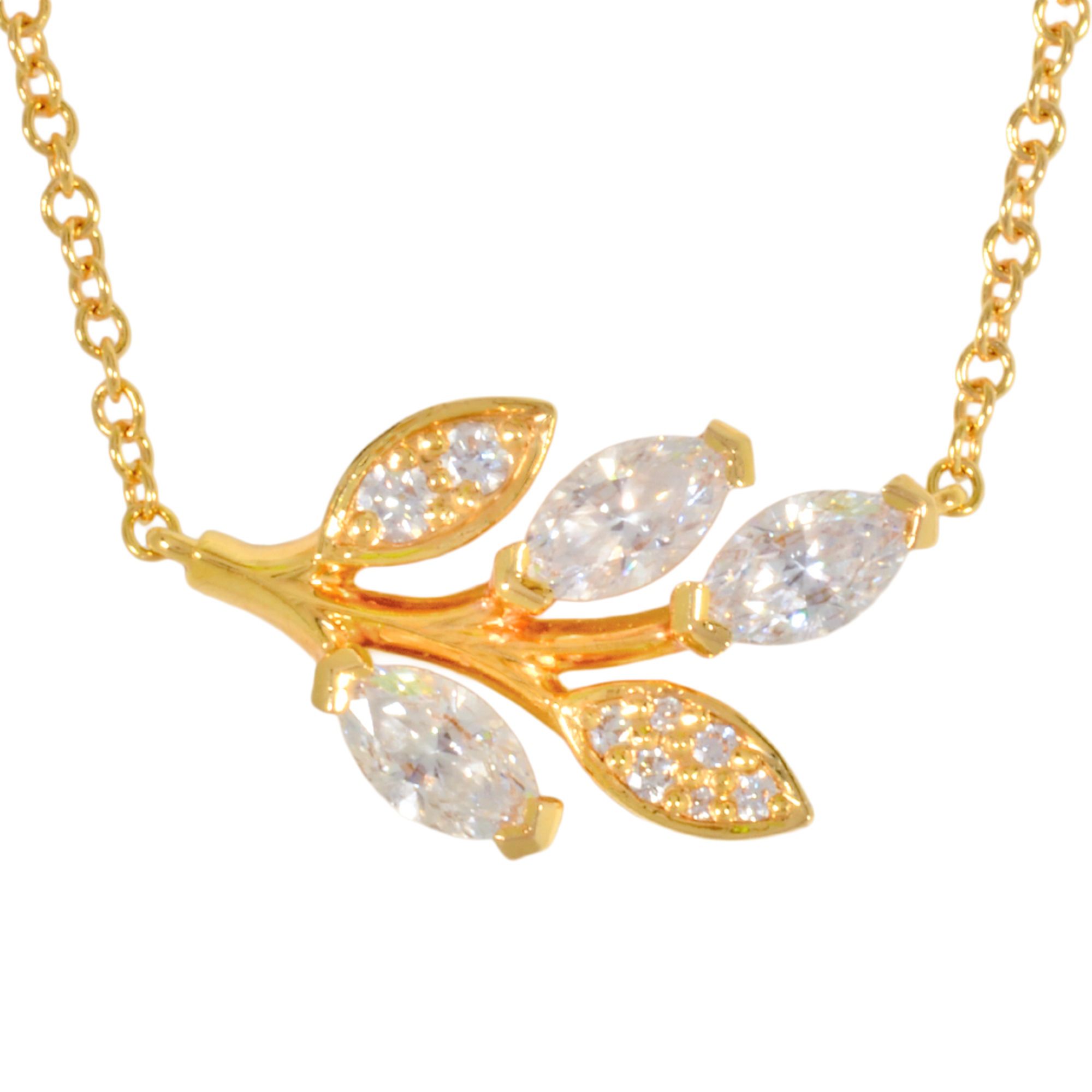 Tiffany & Co. Victoria Branch Necklace with 0.31ct Diamond, 2.3g, 18KYG Marquise Yellow Gold, Women'