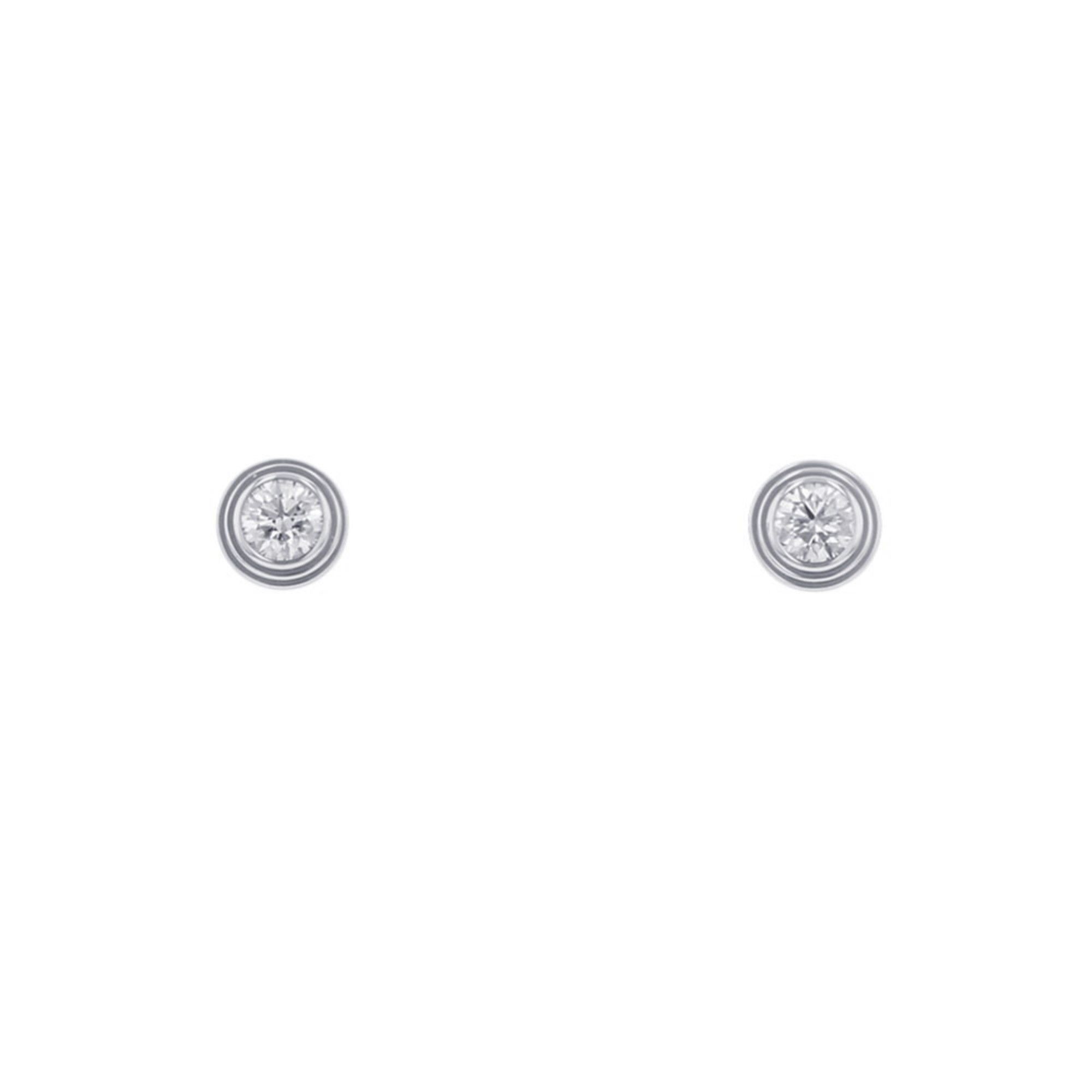 Cartier D'Amour Earrings, XS, 2 Diamonds, 0.08ct Total, 18K White Gold, B8301213