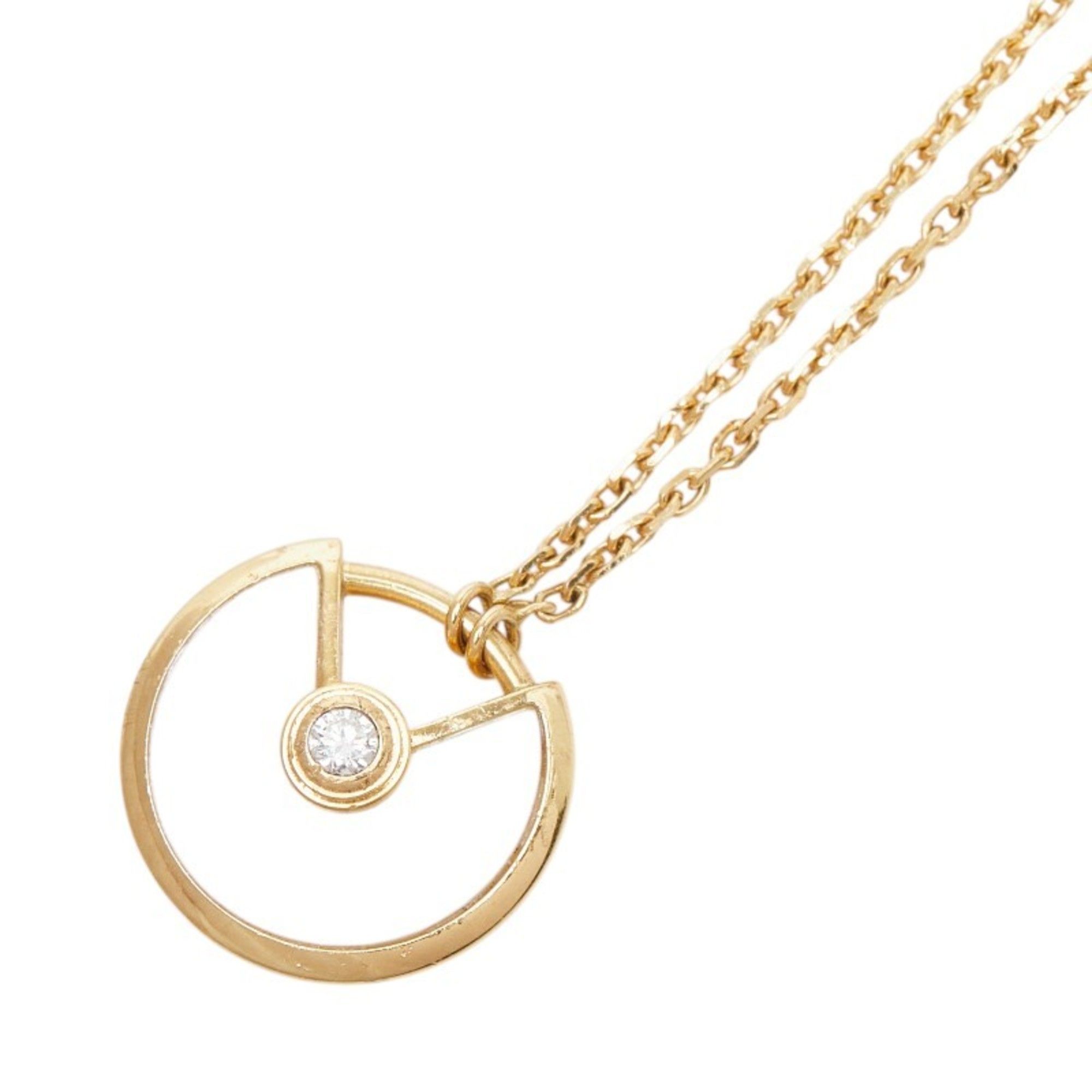 Cartier Amulette de XS Necklace in 18K Yellow Gold with Diamonds and White Shell, Women's