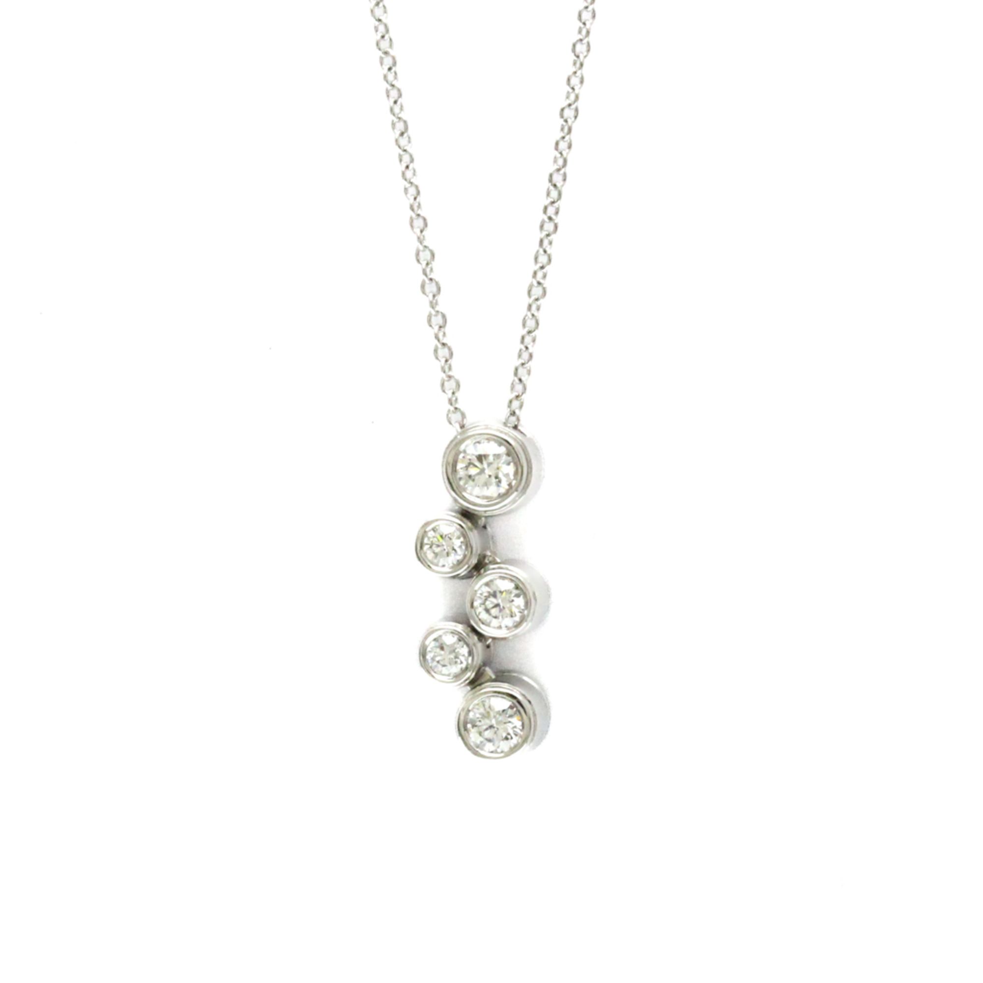 Tiffany Bubble Diamond Necklace Platinum Diamond Men,Women Fashion Pendant Necklace (Silver)