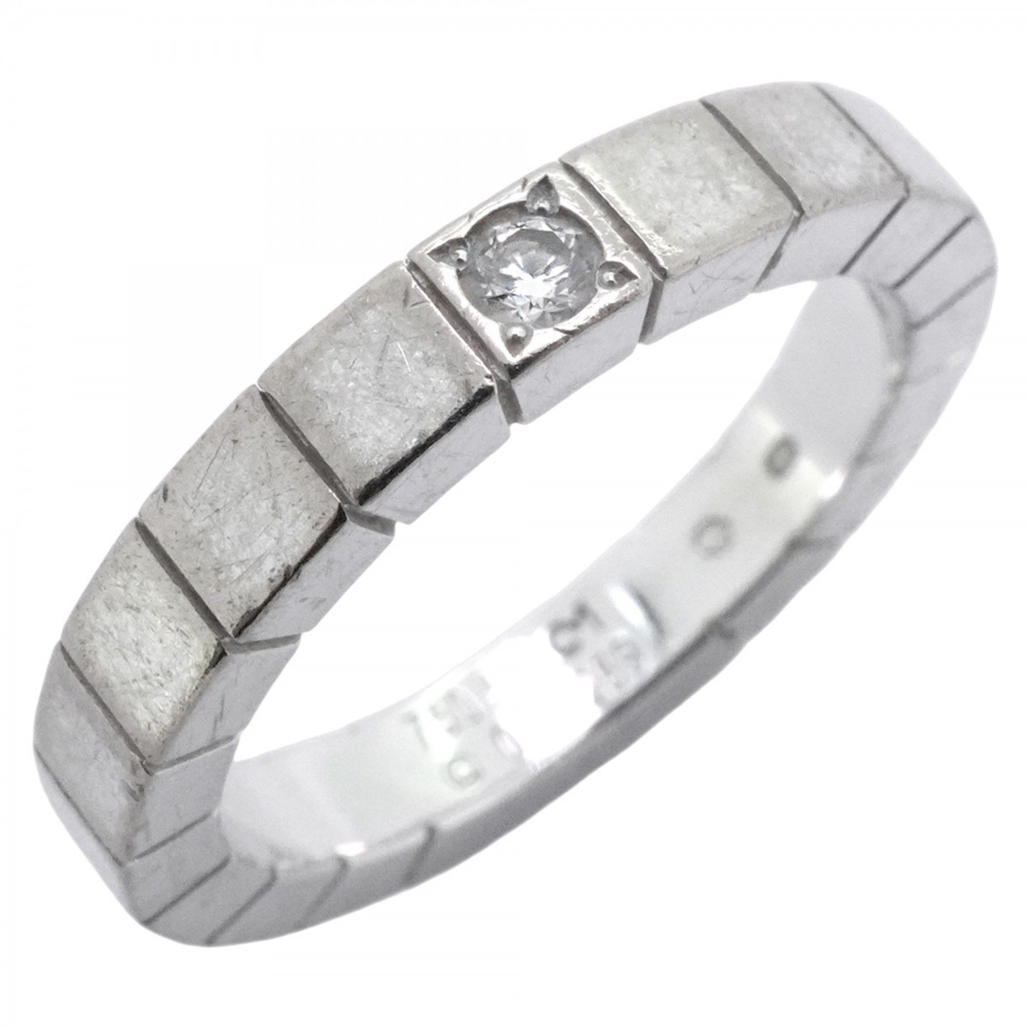 Cartier Lanier Ring, 1PD, 18K White Gold with Diamonds, #51, Women's