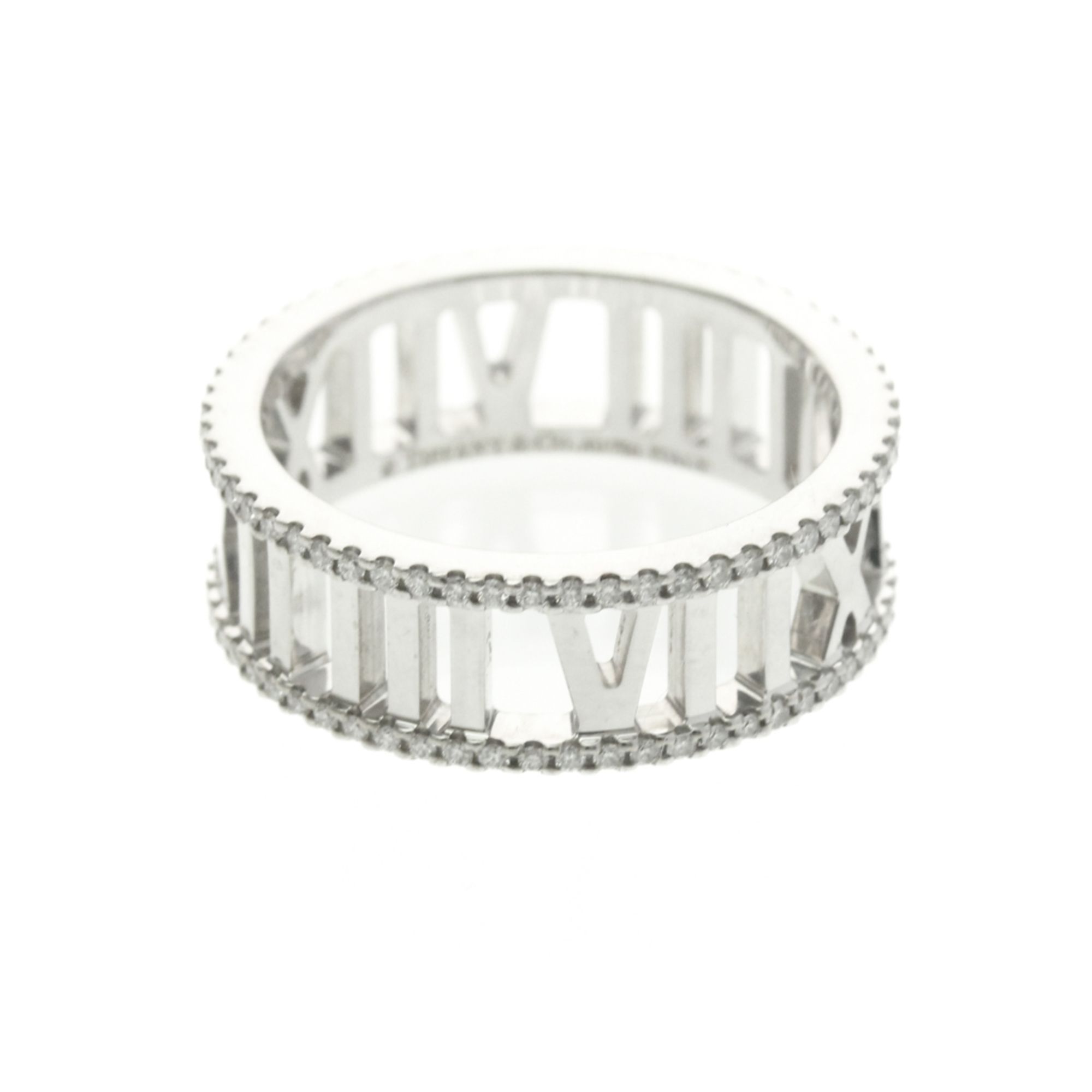 Tiffany Open Atlas Diamond Ring White Gold (18K) Fashion Diamond Band Ring Silver