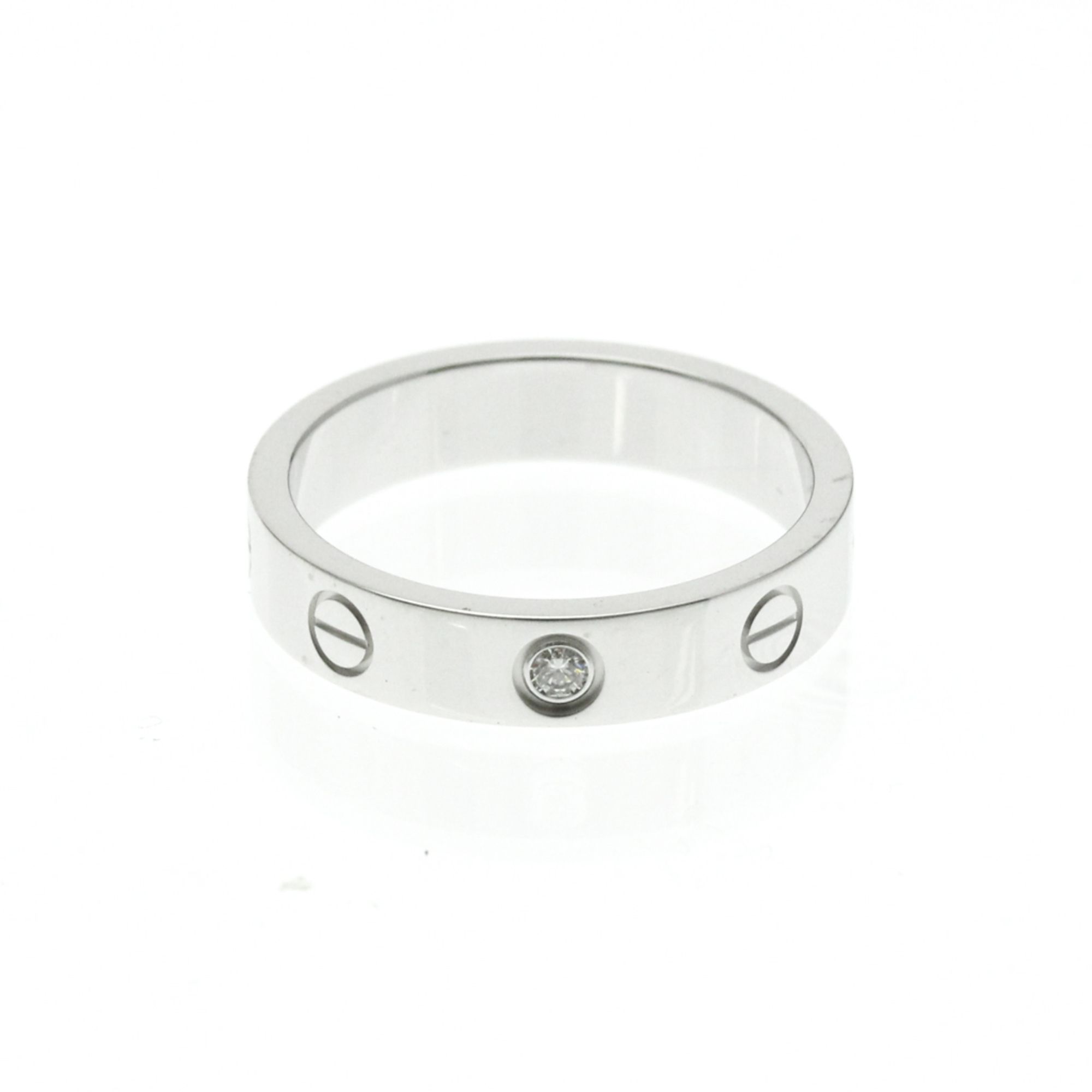 Cartier Mini Love Ring 1P Diamond White Gold (18K) Fashion Diamond Band Ring Silver