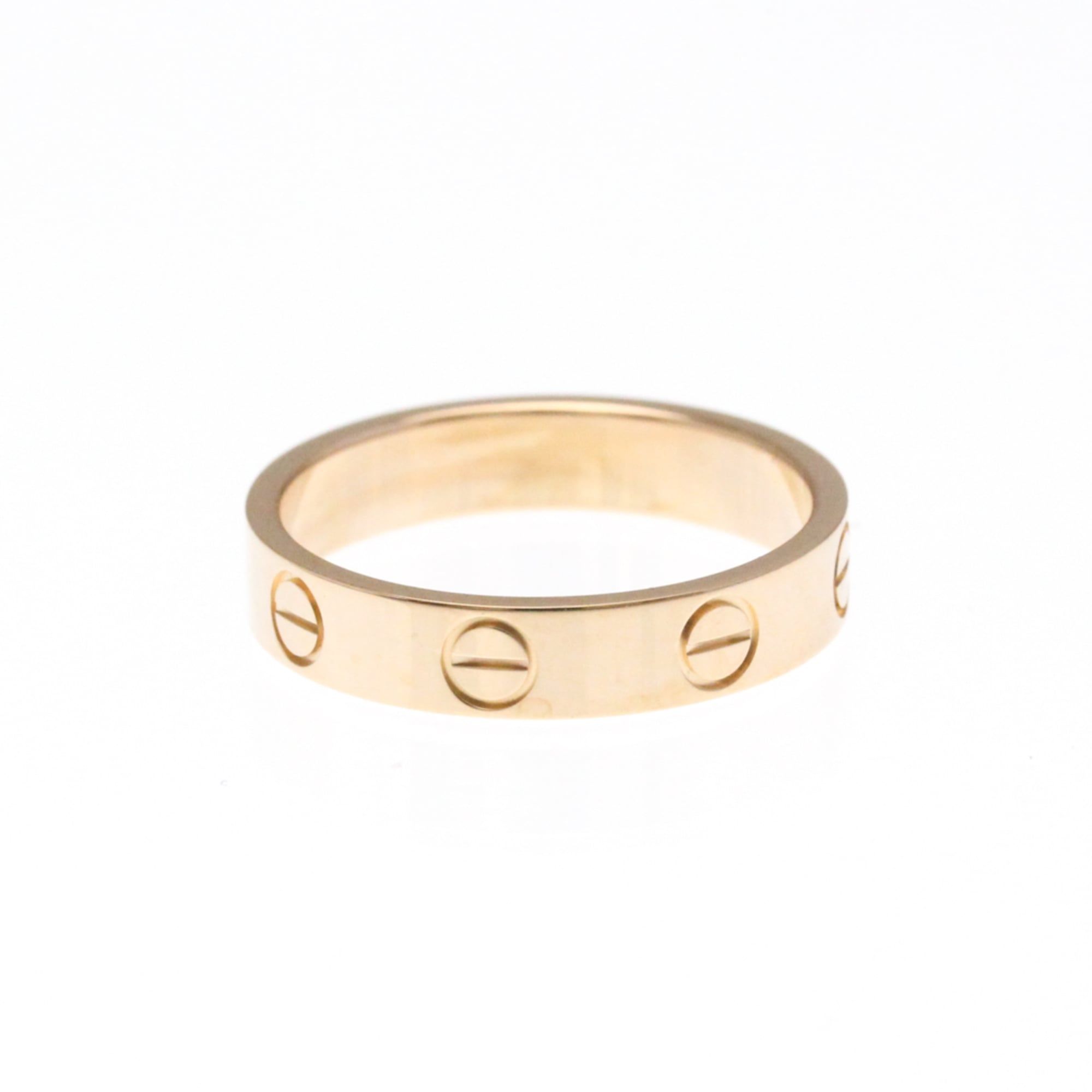 Cartier Mini Love Ring Pink Gold (18K) Fashion No Stone Band Ring Pink Gold