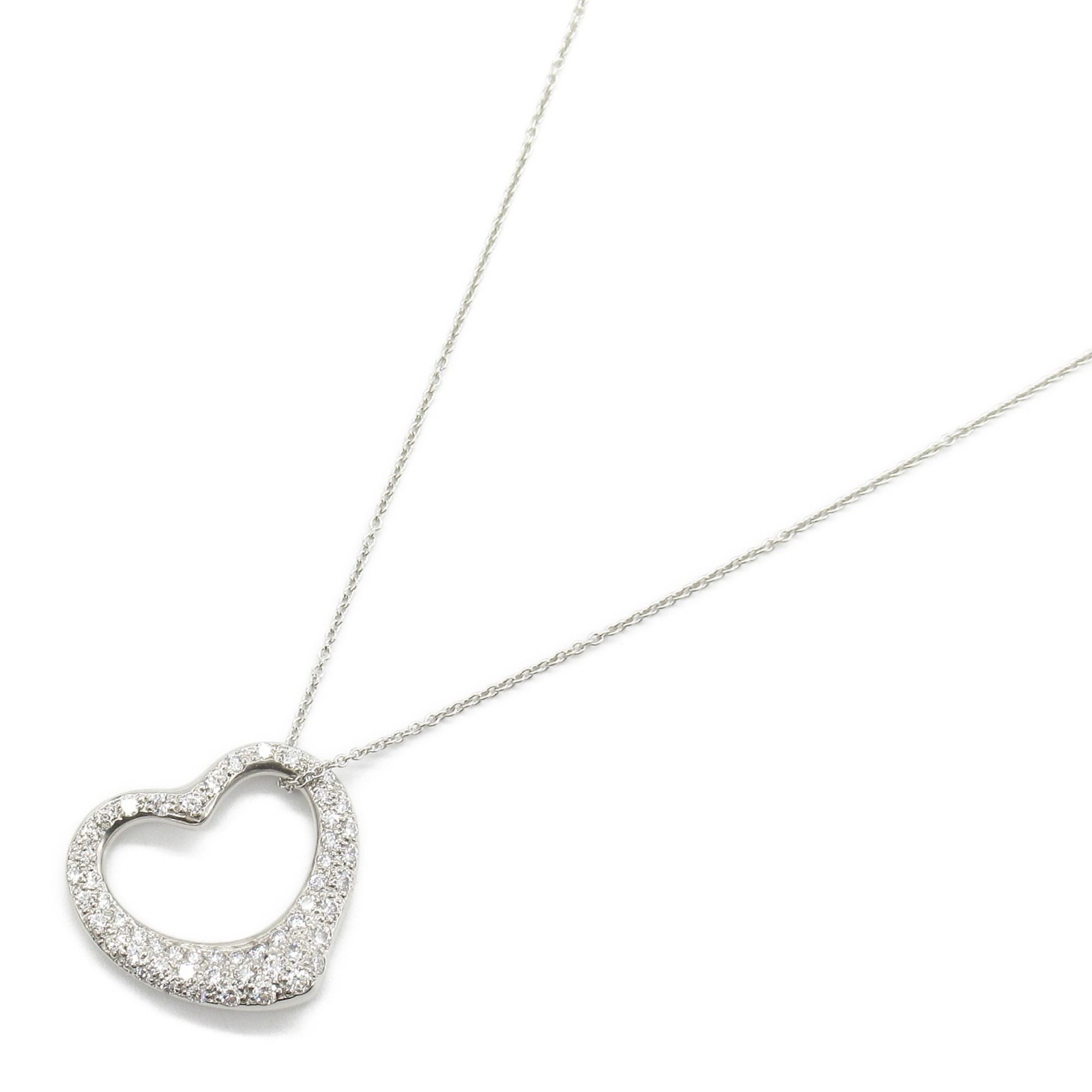 Tiffany & Co. Heart Necklace Full Diamond Pt950 Platinum Ladies Clear