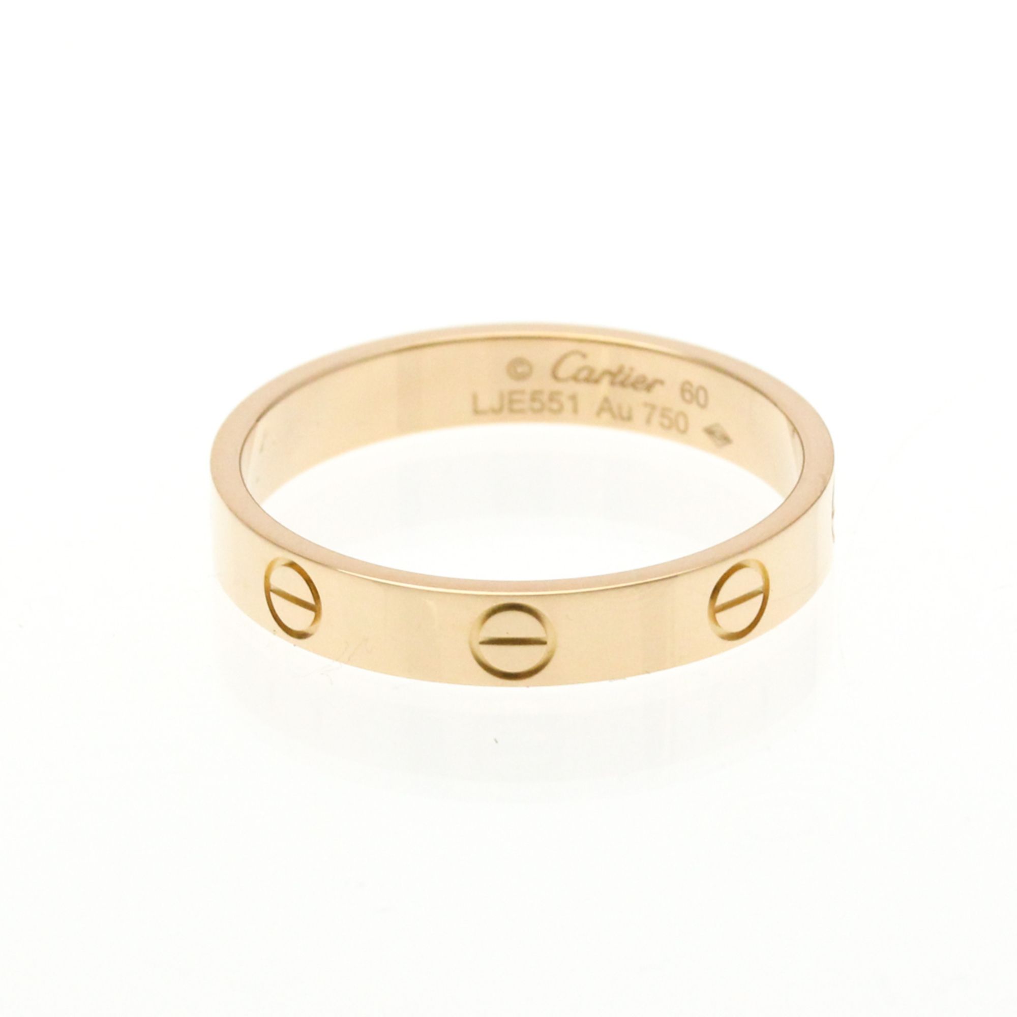 Cartier Mini Love Ring Pink Gold (18K) Fashion No Stone Band Ring Pink Gold