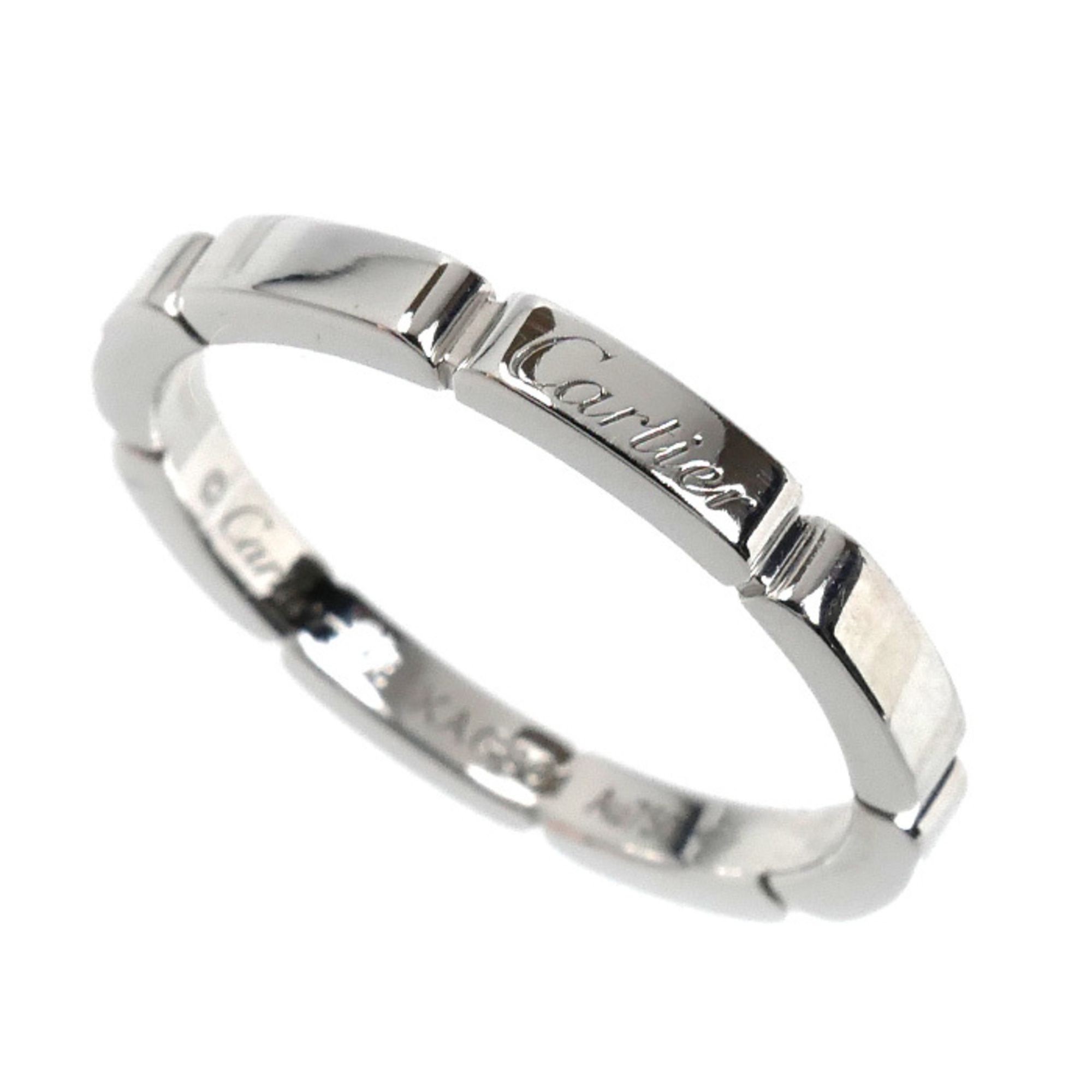 CARTIER Cartier 18K White Gold Maillon Panthère Ring, B4083558, 58, 4.5g, Men's