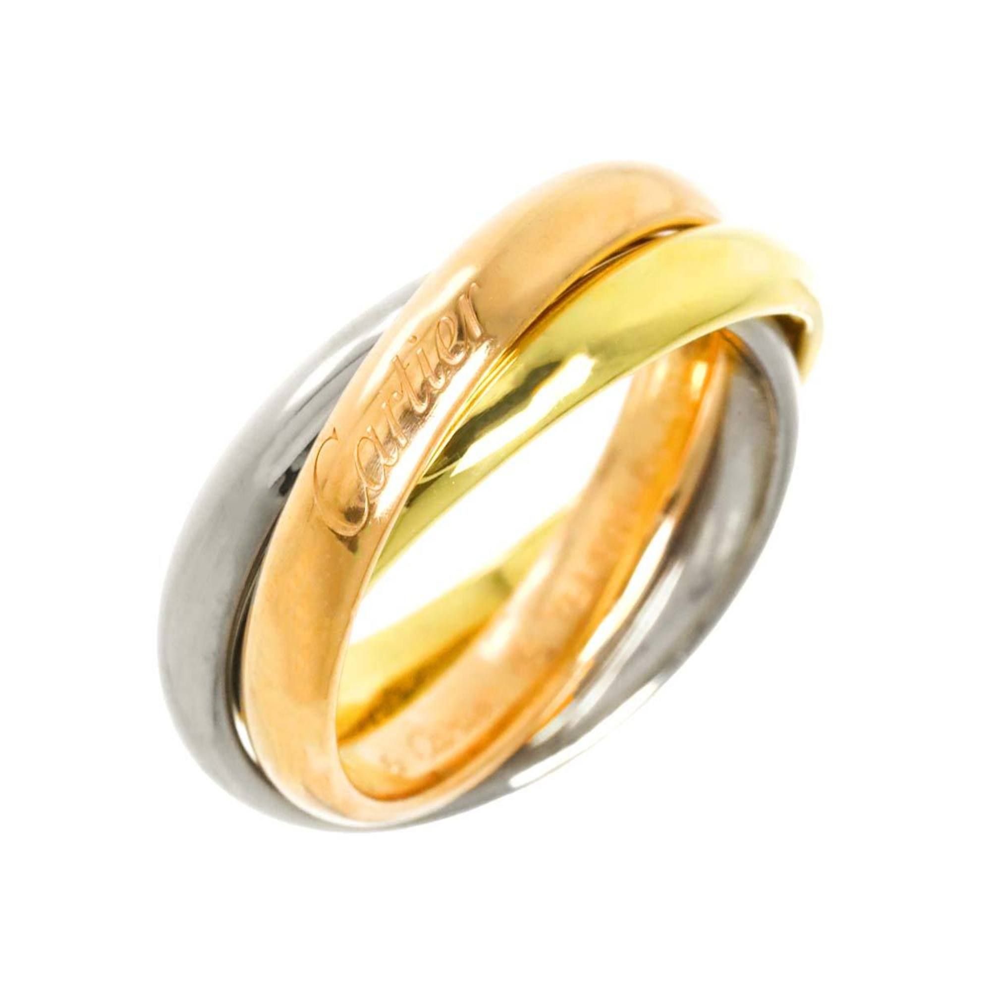 Cartier Trinity Medium MM #48 18K Yellow, White, Pink Gold 750 3-Row Ring
