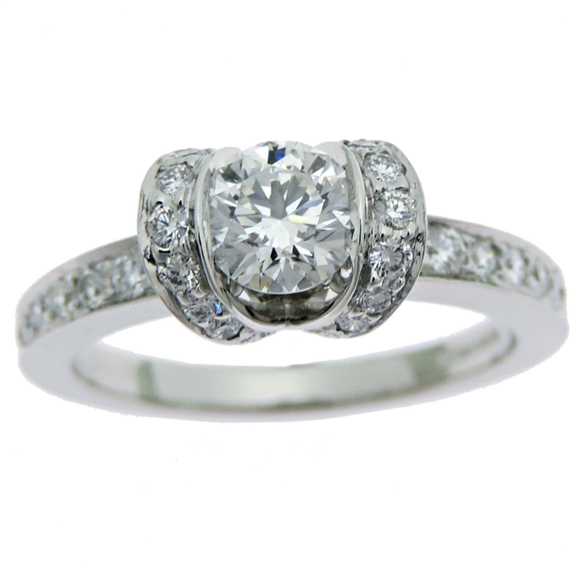 Tiffany Ribbon 0.45ct Diamond Women's Ring in Pt950 Platinum