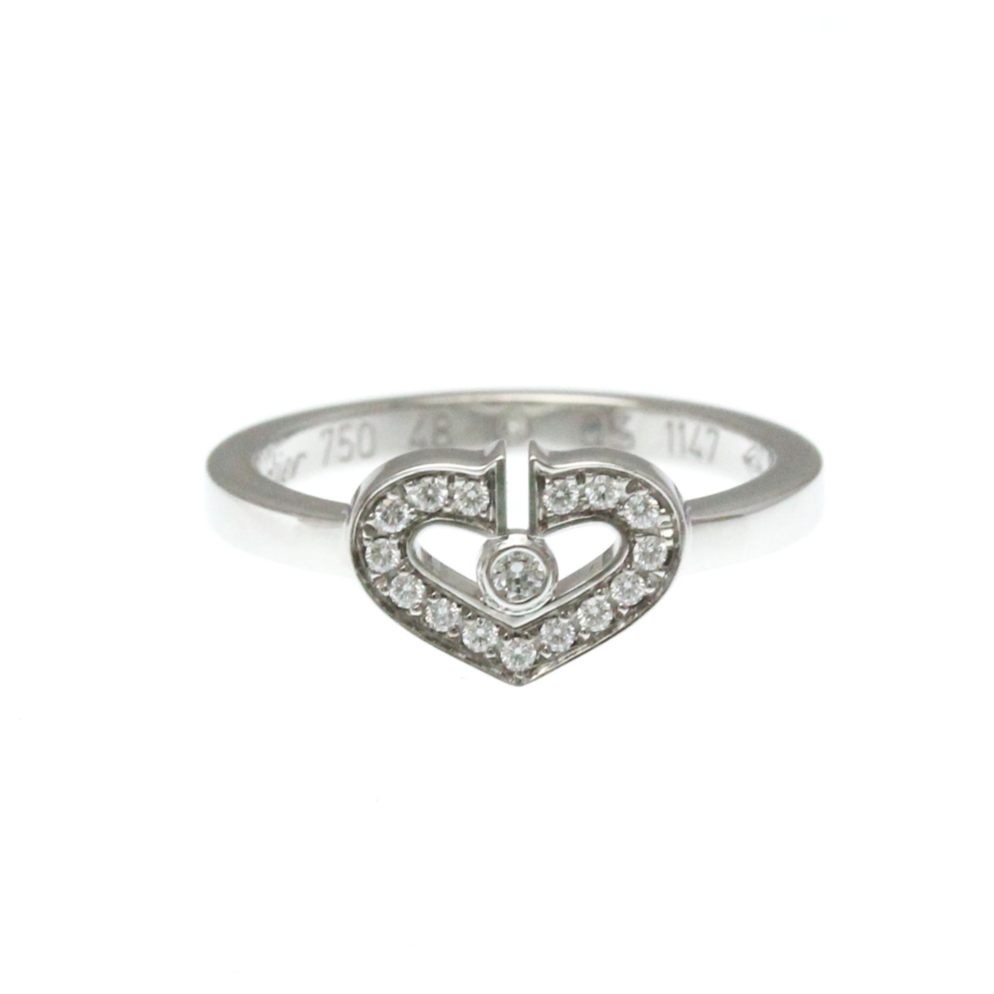 Cartier C Heart Ring White Gold (18K) Fashion Diamond Band Ring Silver