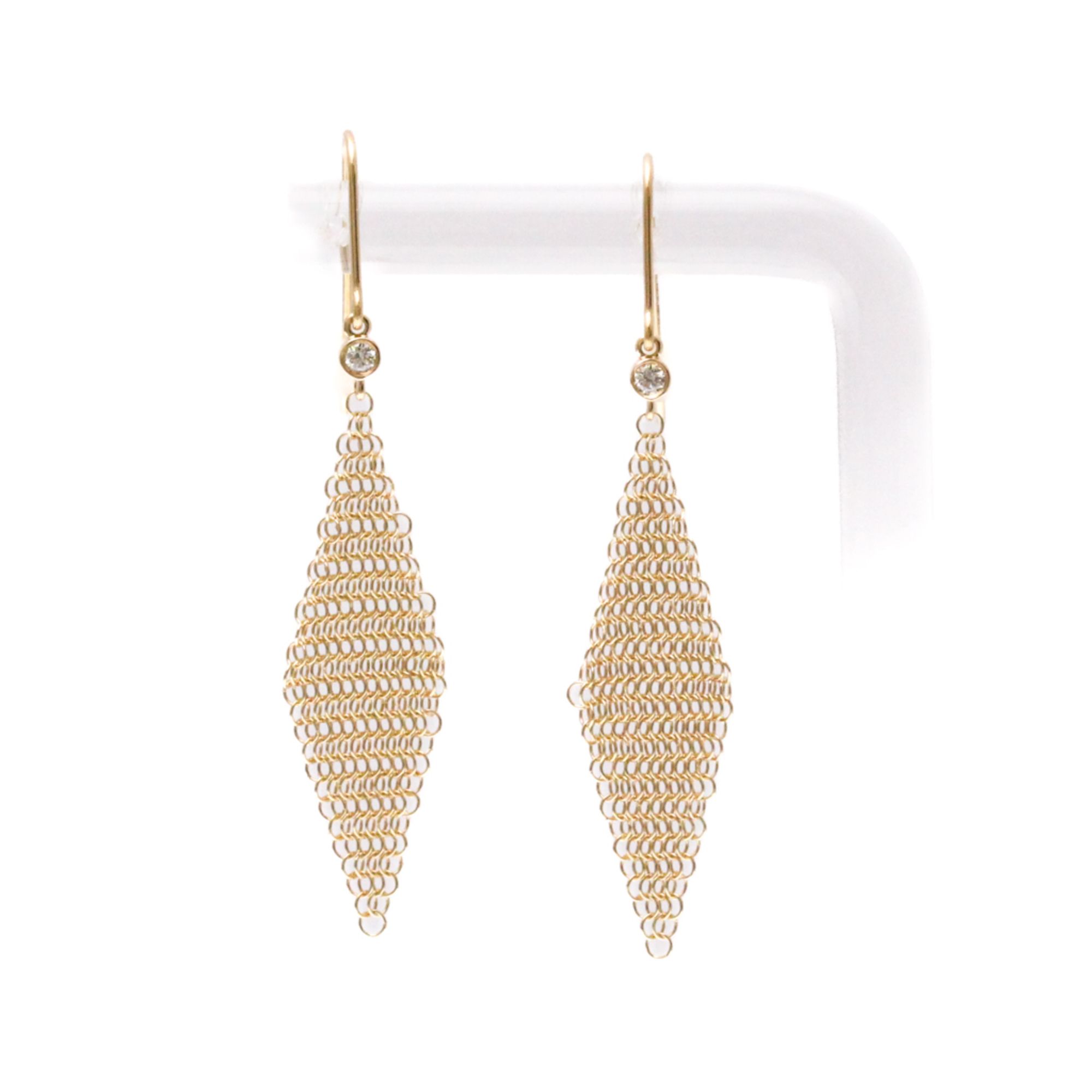 Tiffany Elsa Peretti Mesh Earrings Diamond Pink Gold (18K) Drop Earrings Pink Gold
