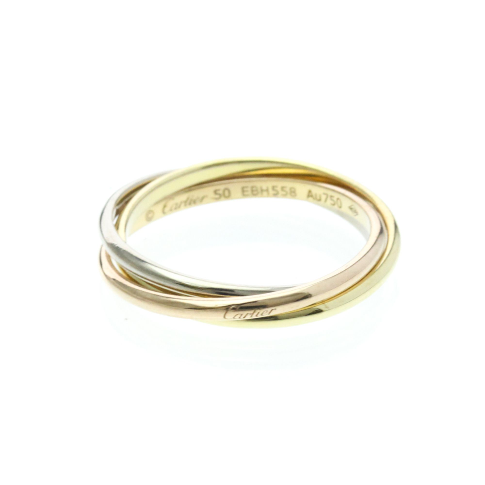 Cartier Trinity Yellow Gold (18K),Pink Gold (18K),White Gold (18K) Fashion No Stone Band Ring Gold