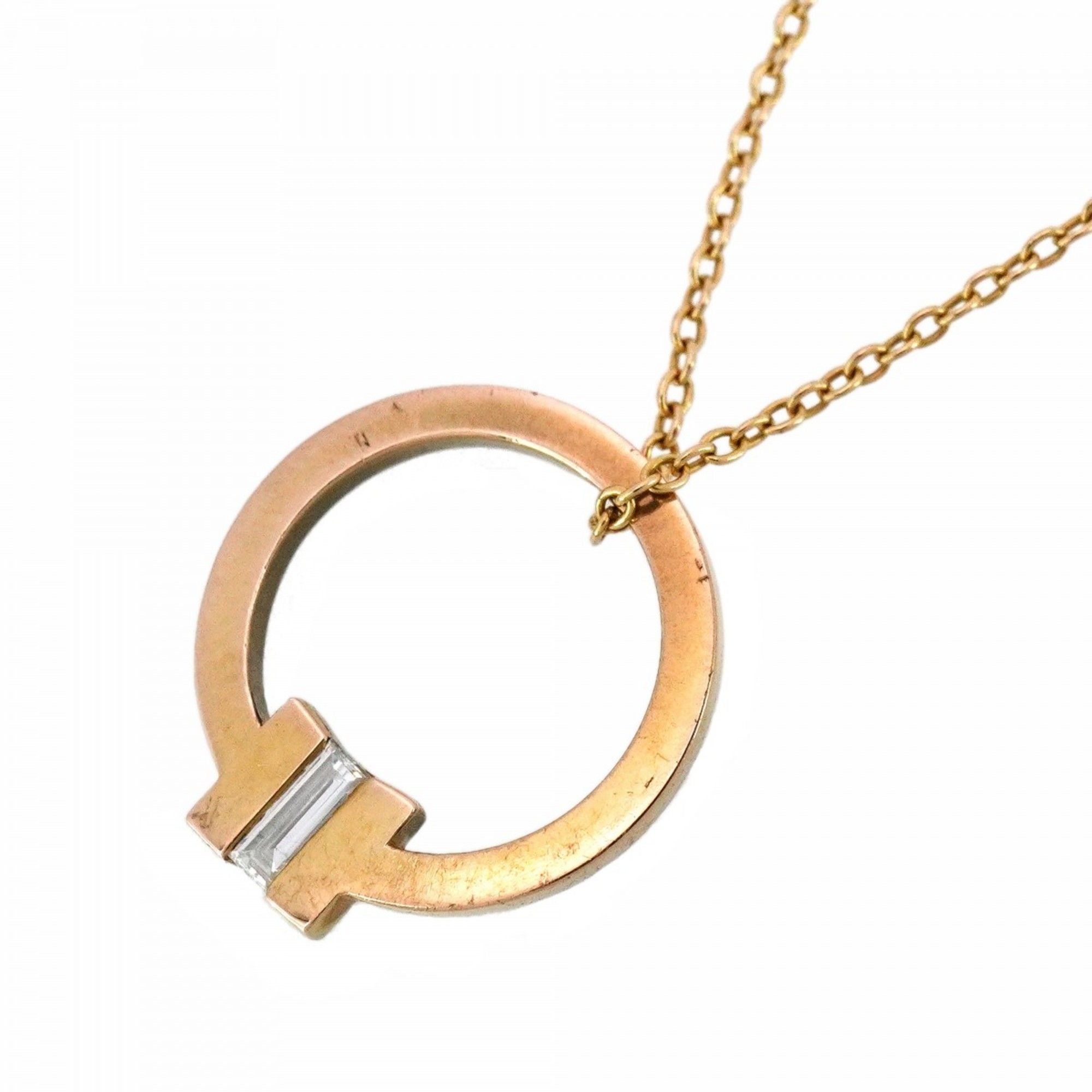 Tiffany T-Square Necklace in 18K Pink Gold with Diamonds for Women