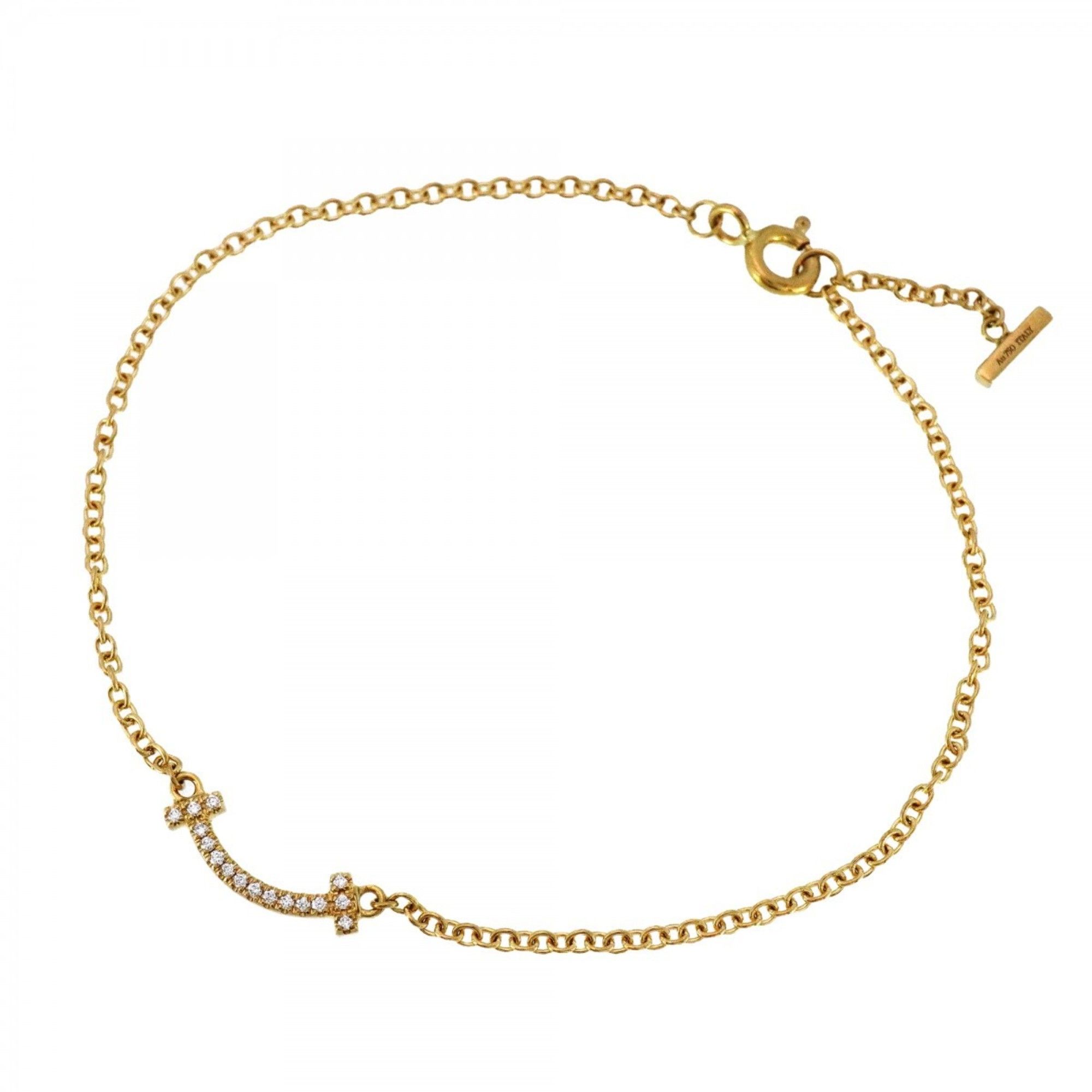 Tiffany T Smile Mini Bracelet in 18K Yellow Gold with Diamonds for Women