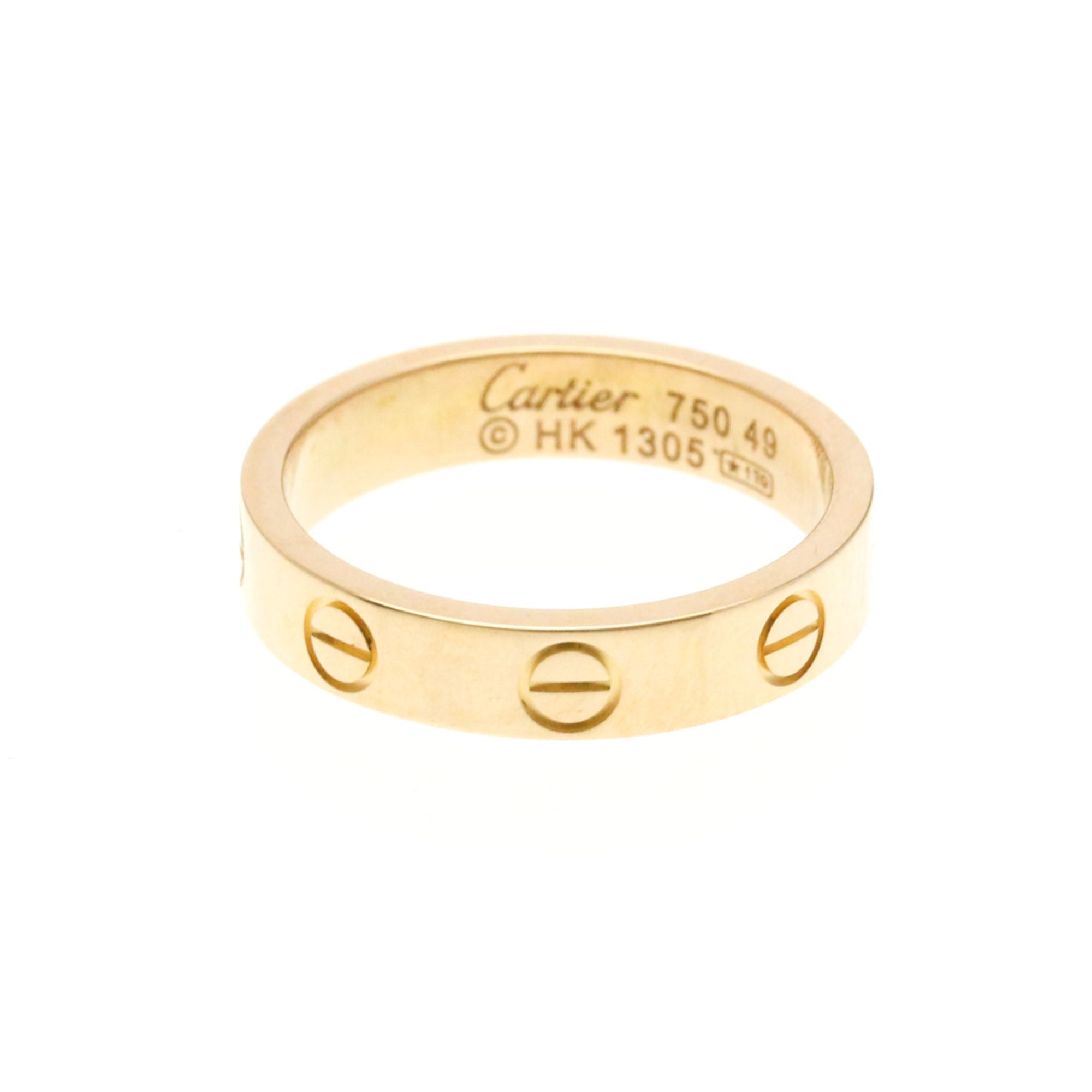 Cartier Mini Love Ring Pink Gold (18K) Fashion No Stone Band Ring Pink Gold