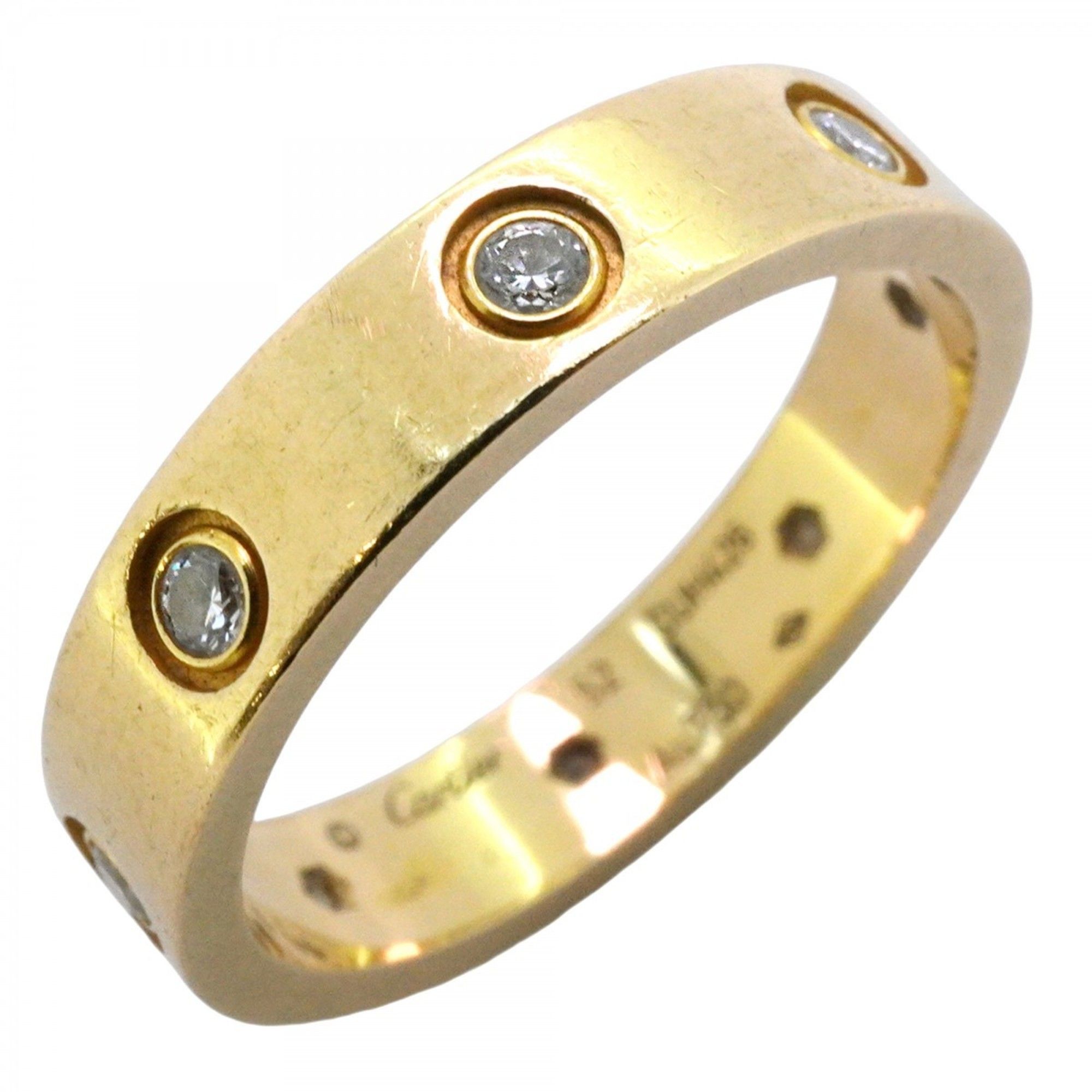 Cartier Mini Love Full Diamond Ring in 18KYG Yellow Gold with Diamonds, #52 for Women