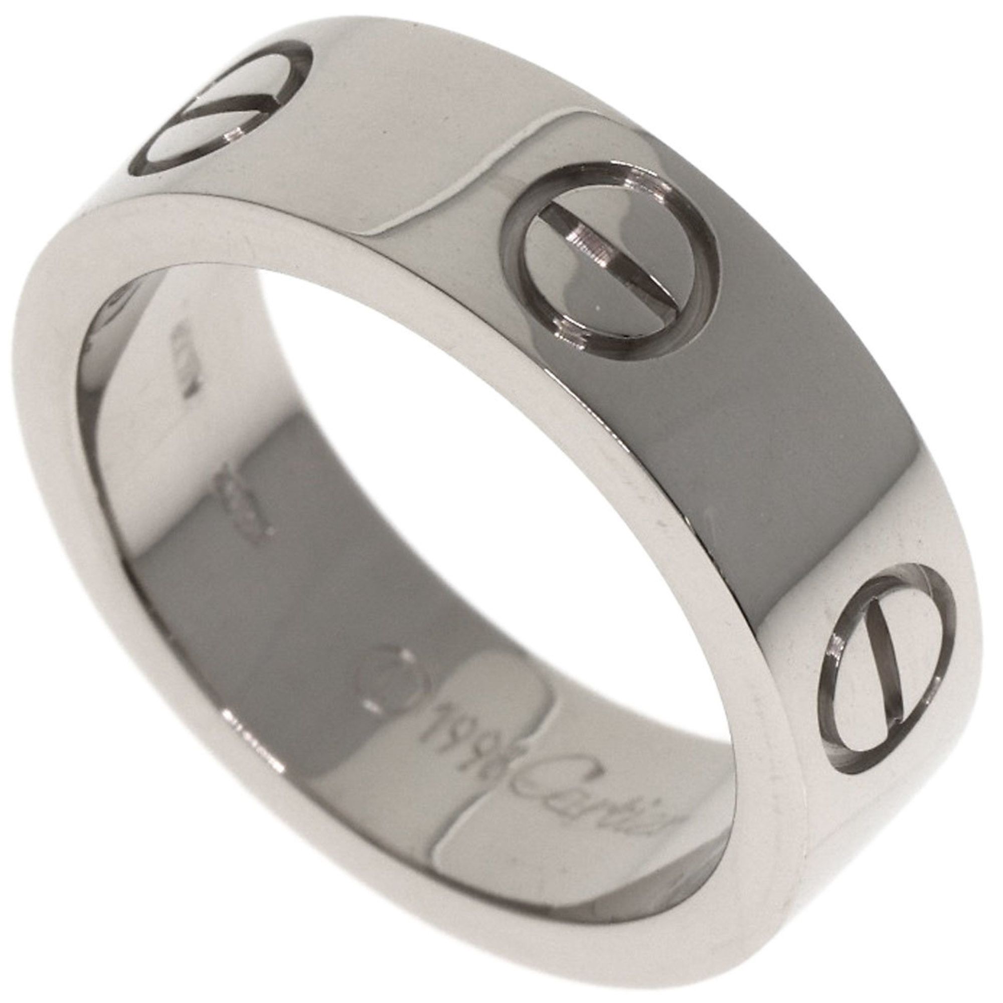 Cartier Love Ring #48 18K White Gold Women's