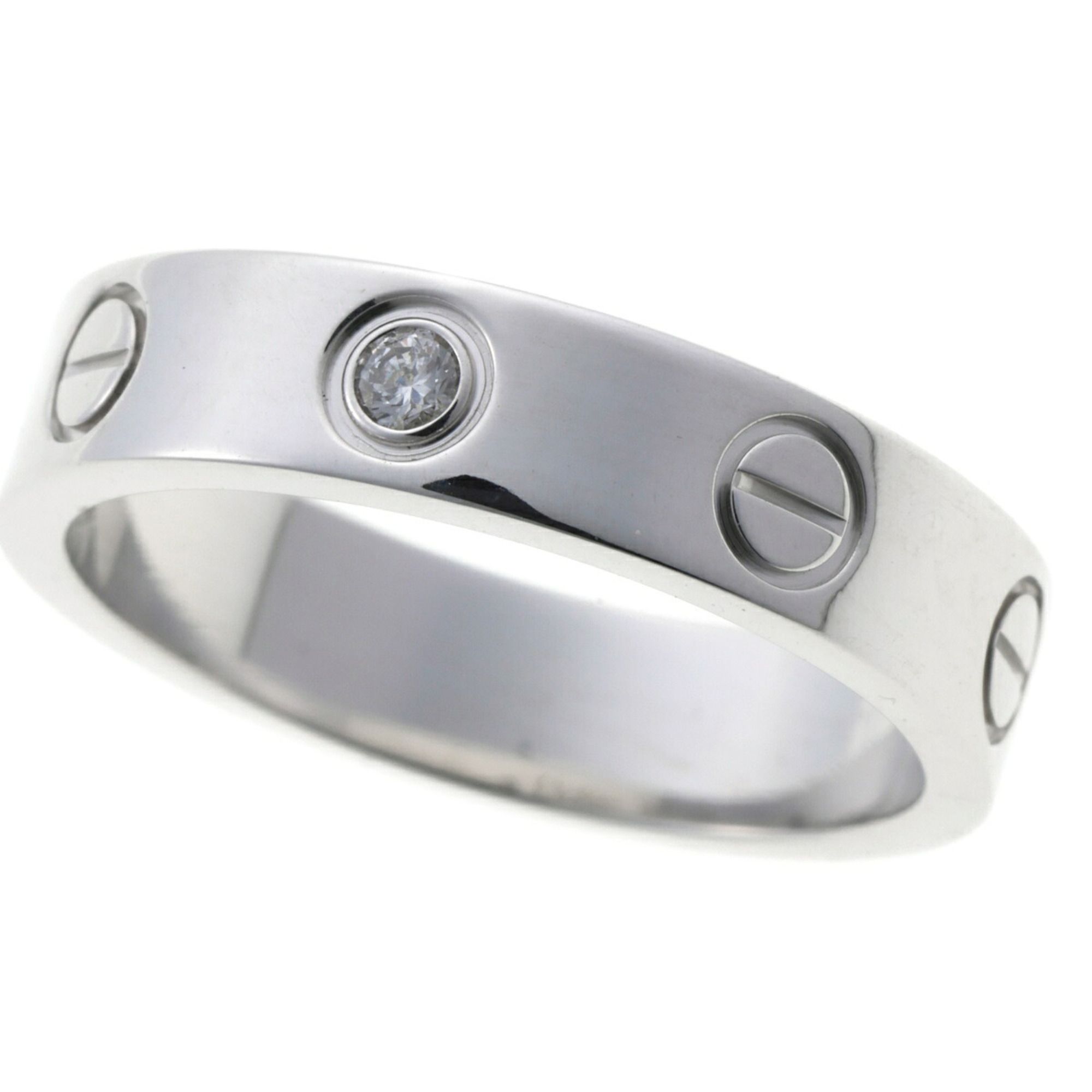 Cartier Love Ring Small Model 1P Diamond Mini B4050500 750 18KWG White Gold T-159703